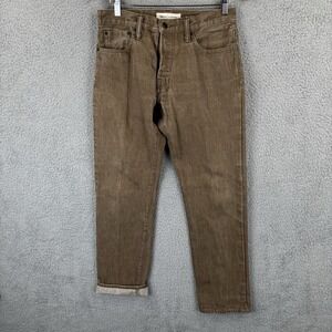 Gap Jeans Mens 30x30 Brown Selvedge Denim Straight Leg Button Fly Y2K
